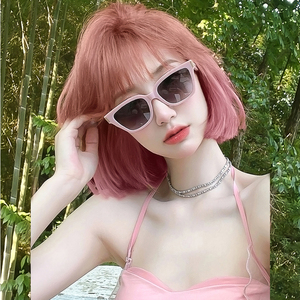 短发假发女日系发型渐变粉色lolita少女波波头圆脸仿真假发套夏季