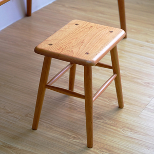 一刻木器原创实木方凳小凳子换鞋矮凳卯榫家用原木餐厅凳梳化妆凳