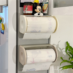 家用壁挂式厨房纸巾盒创意卫生间厕所卷纸收纳盒带盖防尘纸巾架子