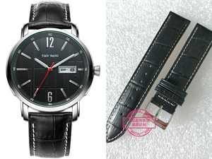 天王表GS3636S/DD男款石英手表原装正品售后配件/黑色头层牛皮带