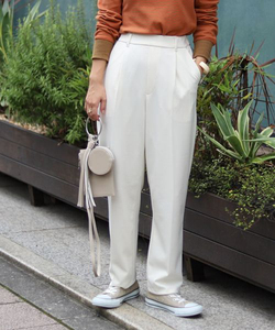 日本原单 女士白色休闲裤哈伦裤基本款通勤纱料弹力夏季款 有内衬