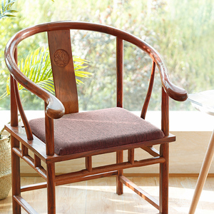 红木餐桌茶桌椅子坐垫中式实木亚麻棉麻记忆棉40x50cm家用椅垫