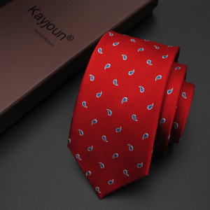KAYJOUN 领带窄版8cm 桑蚕丝领带男正装商务红色喜庆订婚结婚领带