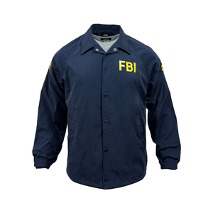 美式FBI衣服教练夹克男士春秋季外套宽松棉服工装潮探员f标志风衣