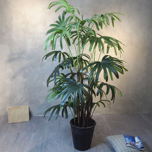 大叶仿真植物落地大型人造树 多叶棕扇葵棕竹装饰客厅花艺套装