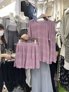 韩国东大门春夏新款长袖T恤上衣松紧高腰显瘦半身裙两件套装女潮