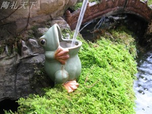 户外水池流水青蛙摆件花园庭院鱼池过滤循环景观喷水青蛙装饰摆件