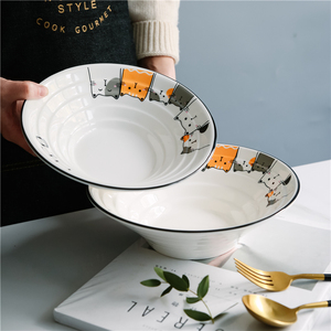 大碗面碗日式家用陶瓷单个面条牛肉拉面混沌汤碗烩拌面喇叭斗笠碗