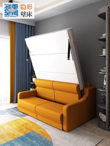 无箱体带储物折叠沙发多功能床 隐形床下翻壁床小户型墨菲折叠床