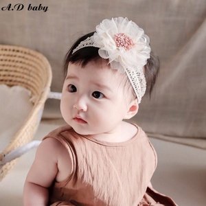 代购韩国超大花朵婴儿发带女宝宝百天拍照头饰婴幼儿公主发饰甜美