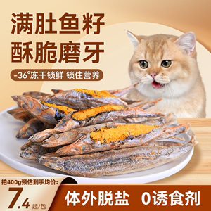 冻干猫零食多春鱼小鱼干满籽猫咪零食鹌鹑猫草棒狗狗磨牙营养冻干