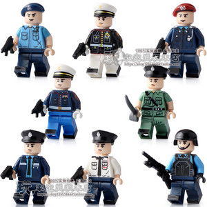 兼容乐高积木PG8062海军陆战队香港警察拼飞虎队人仔益智玩具
