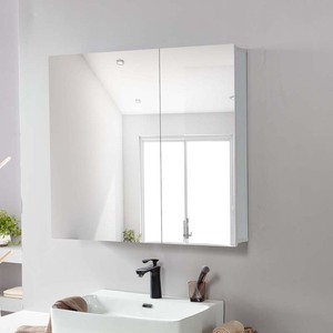 太空铝镜箱挂墙式浴室镜柜定做洗手间镜面柜简约化妆镜子洗漱全镜