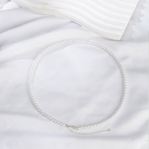 珍珠手链项链diy材料扣头配件纯银18K金穿小米珠专用线手工串珠绳