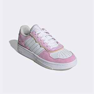 阿迪达斯Adidas COURTIC粉红色低帮系带厚底男女运动休闲鞋24新款