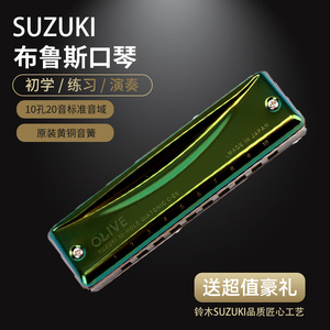 日本铃木Suzuki c20 十孔布鲁斯口琴10孔蓝调成人演奏初学者C-20