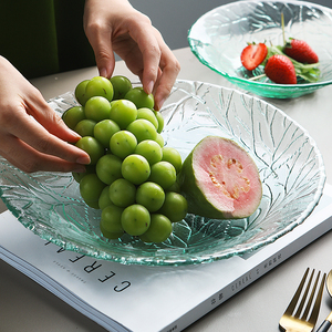 西班牙进口水果盘现代北欧风格ins客厅家用茶几手工水晶玻璃水果
