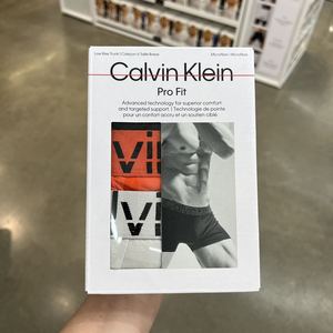 CK Calvin Klein男士低腰平角内裤弹力舒适透气轻薄字母腰身3条装