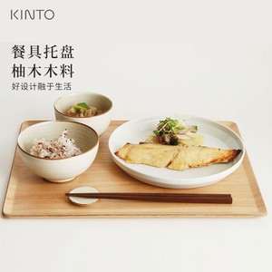 kinto日本餐盘木质长方防滑托盘咖啡茶托盘餐盘茶盘水果盘 餐用盘