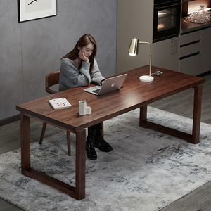 实木餐桌莫比恩纯木头电脑桌台式家用简约现代书桌悬浮原木办公桌