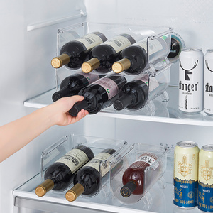 居家家红酒收纳架家用塑料创意简约啤酒饮料酒瓶冰箱置物架可叠加