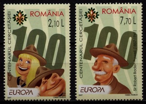 RK14-3 罗马尼亚 2007 欧罗巴 童子军100周年 2全新