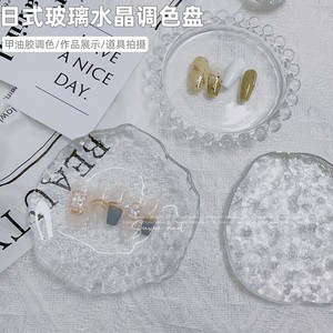 日式美甲调色盘水晶玻璃笔架美甲款式作品展示板指甲油水彩调色板