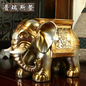 家居摆件板凳大象凳子换鞋凳小象凳摆件树脂工艺品创意客厅装饰品