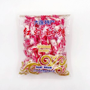 大虾红虾酥糖500g金百利裕金香糖果年货大连特产老式虾塘老口味