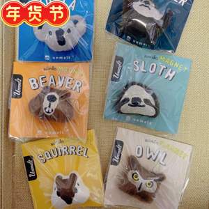 泰国手工毛绒玩偶动物刺绣unmelt冰箱贴创意品树懒熊猫海獭考拉