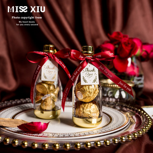 MISSXIU[路易王妃]欧式婚礼结婚喜糖盒透明塑料香槟瓶小号糖果瓶