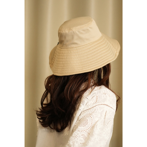 日本进口 双面可戴女士大檐遮阳帽防紫外线 UV可折叠防晒帽可水洗