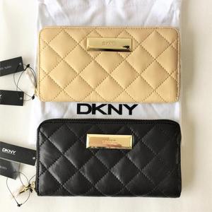 美国专柜正品DKNY唐可娜儿女式真皮长款钱夹线缝手腕包斜挎手拿包