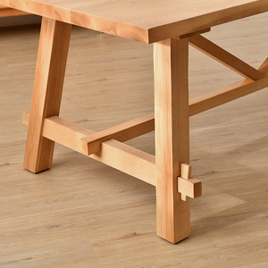 北欧实木餐桌椅组合原木色简约大长桌工作台日式麦肯伯白蜡木家具