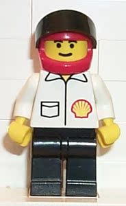 全新 乐高Lego 经典城镇系列 绝版人仔 shell006 壳牌加油站员工