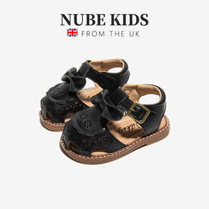 英国Nube童鞋复古英伦风小童女童包头洋气凉鞋软底防滑海边沙滩鞋