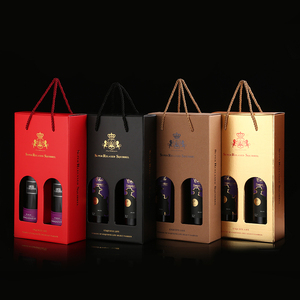 红酒包装盒纸盒子手提礼品袋单双支葡萄酒礼品盒2只装纸袋包装袋