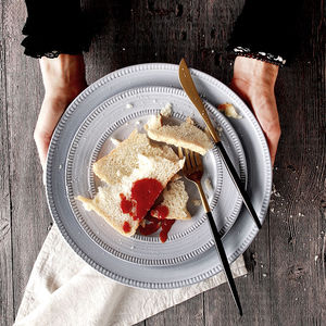 吉布 无铅陶瓷餐具创意美式家用碗盘碗套装西餐平盘牛排汤菜盘子