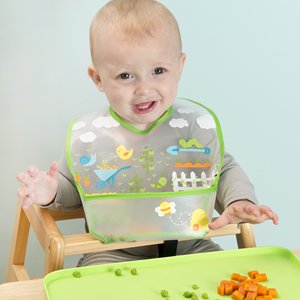 美国Green Sprouts小绿芽婴幼儿防水围嘴围兜宝宝食饭兜 拆单卖