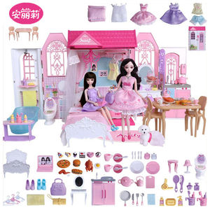安丽莉芭芘娃娃梦幻衣橱超大别墅套装女孩公主过家家换装玩具礼物