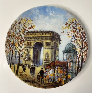 正品保证西洋瓷器法国利摩日Limoges著名建筑风光图案装饰瓷盘