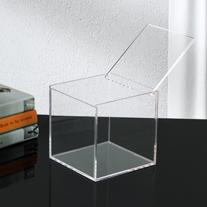 透明亚克力盒子胶囊咖啡茶包收纳桌面带盖面膜储物防尘正方形盒子