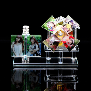 水晶照片定制相片制作DIY创意生日情人节礼物旋转风车音乐盒摆件