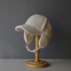 羊羔绒护耳棒球帽耳罩一体两用男女秋冬韩版防寒毛绒保暖鸭舌帽