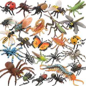 单个仿真动物昆虫模型实心独角仙蝴蝶蜜蜂蟋蟀蜘蛛蜻蜓螳螂蝎子