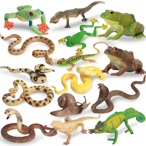 单个仿真动物玩具爬行模型实心摆件眼镜蛇青蛙变色龙蜥蜴蟒蛇蜗牛