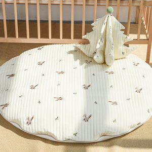 韩国INS风婴儿圆形爬行垫可拆洗宝宝地垫子家用刺绣儿童帐篷地毯