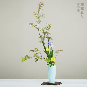 景德镇陶瓷青釉柳瓶客厅桌面花瓶摆件中式日式投入花插花花器器皿
