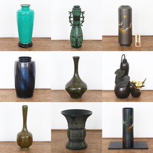 日本回流铜器铜瓶禅意仿古轻奢花瓶摆件复古客厅桌面中式日式插花
