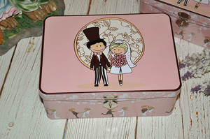 清仓包邮我的婚礼收纳铁盒 结婚礼物礼品包装盒结婚证收纳盒锁盒